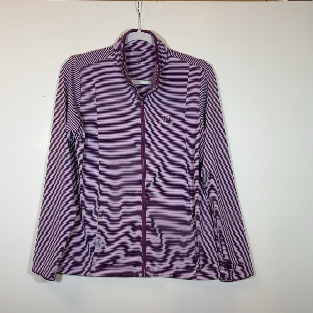 Adidas Women's Climalite Zip Golf Jacket Purple & White Size L Miramont Club